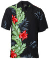 Orchids Panel Side Design Shirt Black Hilo Hattie