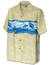 Pacific Whale Tail Hawaiian Shirt Khaki Pacific Legends