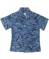 Pacific Whales Boys Shirt Button-Up Navy Mae Young Designs