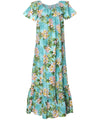 Paina Aloha Long Muumuu Dress Relaxed Fit Aqua KY