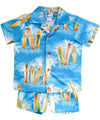 Palms & Surfboards Toddler Boy's Clothes Set Light Blue RJC