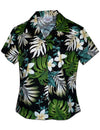 Palolo Valley Fitted Hawaiian Blouse Black Pacific Legends