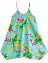 Paradise Orchids Scarf Hem Dress for Girls Aqua RJC