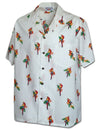 Parrot Head Island Aloha Shirt White Pacific Legends