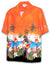 Parrots Beach Men's Aloha Shirt Orange Pacific Legends