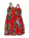 Parrots Island Girl's Hawaiian Sundress Red Pacific Legend