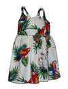 Parrots Island Girl's Hawaiian Sundress White Pacific Legend