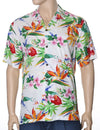 Passion Paradise Hawaiian Rayon Shirt White Two Palms