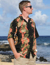 Pineapple Panel Hawaiian Shirt | Black