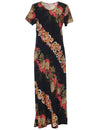 Pineapple Panel Long Maxi Dress with Sleeves