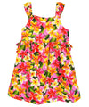 Plumeria Bunch Girls Dress with Side Ties Pink RJC