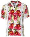 Plumeria Orchid Panel Aloha Shirt White Two Palms