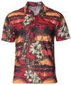 Men's Polo Shirt Island Tiki Red Shaka Time Hawaii