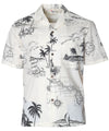 Poly Cotton Hawaiian Shirt Discover Hawaii Map Beige Royal Creations