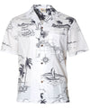 Poly Cotton Hawaiian Shirt Discover Hawaii Map White Royal Creations