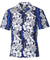 Poly Cotton Hawaiian Shirt Ilima Panel Leis Navy Royal Creations