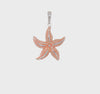 De-Ani Sterling Silver Enameled Orange Starfish Pendant