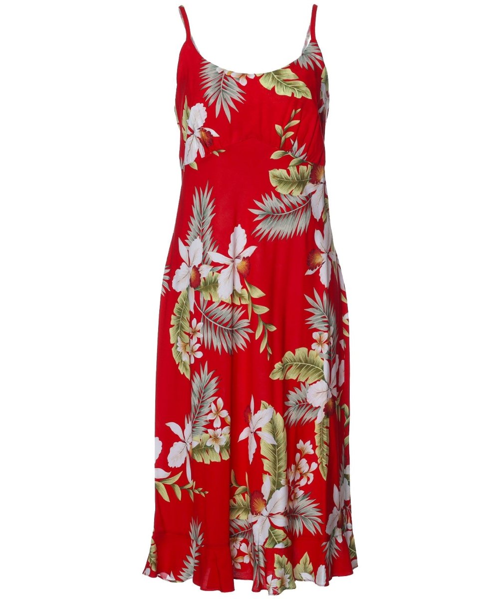 Red Hawaiian Slip Dress Hanapepe – Shaka Time Hawaii