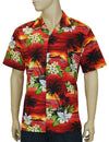 Red Sunset Island Hawaiian Shirt Red S