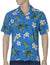 Resort Rayon Aloha Shirt Bamboo Ocean Blue Two Palms