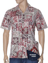 Reverse Fabric Tapa Honu Aloha Shirt Red RJC