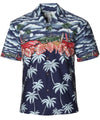 Ride to Paradise Chest Border Hawaiian Shirt Navy KY