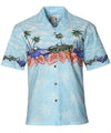 Ride to Paradise Chest Border Hawaiian Shirt Turquoise KY