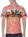 Rooster Island Kauai Sunset Men's Shirt Coral KY