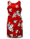 Tropical Hibiscus Short Sarong Tank Dress Red Pacific Legends