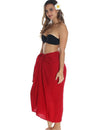 Sarong Pareo Cover up in Solid Colors Red