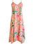 Wailana Maxi Long Hawaiian Dress with Scarf Hem Coral RJC