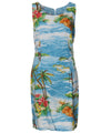 Sheath Short Hawaiian Dress Ocean Light Blue Two Palms