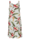 Short Hawaiian Dress Orchid Pua Beige Two Palms