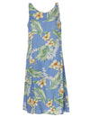 Tuberose Flowers Short Hawaiian Dress Ocean Blue Two Palms