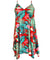 Short Hawaiian Dress with Scarf Hem Palms Hibiscus Red RJC