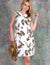 Short Hawaiian Dress Hanapepe Orchids White Two Palms