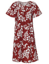 Short Hawaiian Muumuu Dress Island Hibiscus Red KY