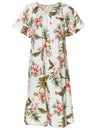 Kahua Plumeria Short Hawaiian Muumuu Dress Coral KY