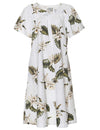 Orchids Makani Short Muumuu Hawaiian Dress White KY