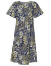 Short Hawaiian Muumuu Dress Kalokoi Forest Navy KY