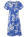 Short Muumuu Dress Crack Hibiscus Blue Two Palms