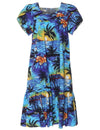 Short Muumuu Dress Sunset Luau Blue Royal Creations