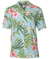 Short Sleeves Hawaiian Rayon Shirt Nalani Aqua RJC