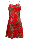 Jungle Bird Parrots Spaghetti Straps Red Hawaiian Dress Red Paradise Found