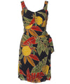 Short Sarong Dress Elastic Back Retro Pineapples Midnight Paradise Found