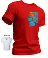 Side Monstera Panel ShakaTime T-Shirt Red Shaka Time Hawaii