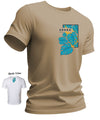 Side Monstera Panel ShakaTime T-Shirt Sand Shaka Time Hawaii