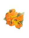 Three Silk Orange Hibiscus Flower Cluster Hair Clip Orange