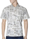 Slim Fit Hawaiian Shirt Kapena White KY