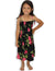 Smock Top Girl's Hawaiian Dress Okalani Black Two Palms